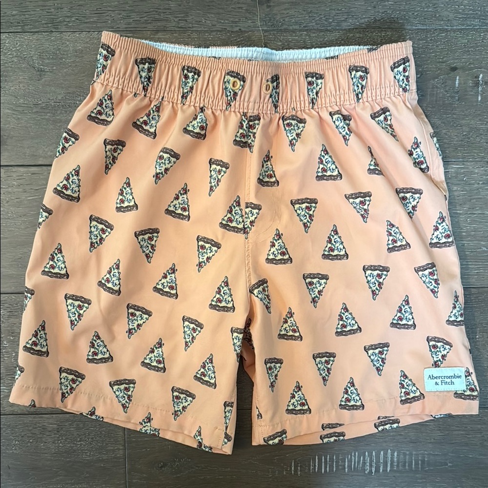 Abercrombie & Fitch Orange Athletic Shorts with Elastic Waistband